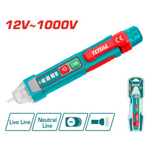 Bút thử điện kỹ thuật số thông minh INGCO TOTAL đầu dò cảm ứng điện áp tự động phân biệt dây nguội và dây nóng bút có đèn LED kiểm tra điện lên đến 1000V