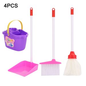 Mini Simulation Cleaning Pretend Play Kids Toys Broom for Children Makeup Brushes Washing Machine Set Kindergarten Game Toys