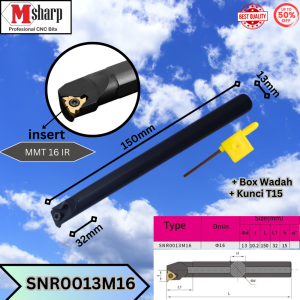 Holder Bubut Ulir SNR 08 10 12 13 16 20 25 32 Stang Pahat Drat Dalam