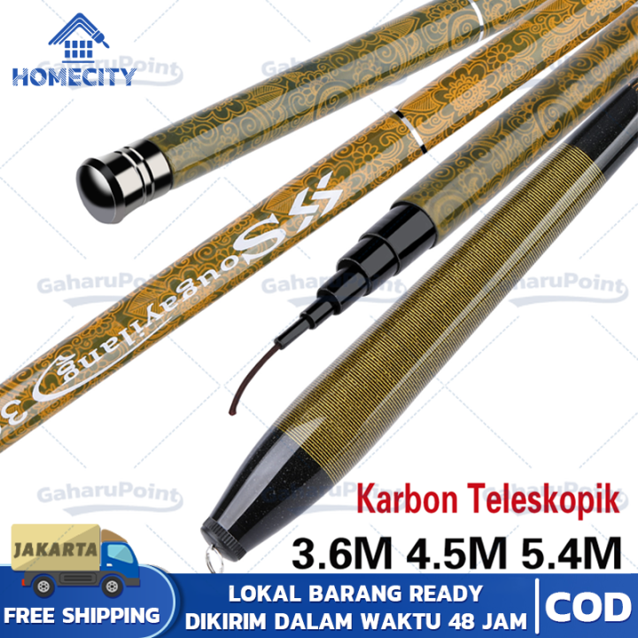 joran tegek super kuat 10kg/Joran Pancing Serat Karbon,joran tegek / tegek 450 murah ringan kuat / tegek pancing super kuat / tegek full carbon /joran Tegek Fishing Rod Carbon Tegek Panjang 2.7m-6.3m Telescopic Joran Pancing Fishing Rod