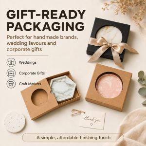 Kraft box Coaster Gift Box | Fits Round Square & Hexagon Coasters