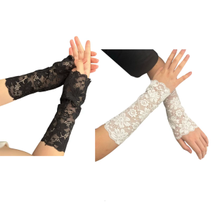 Talented Elastic Lace Arm Covers Design Breathable Fabric Casual Outfit Accessory