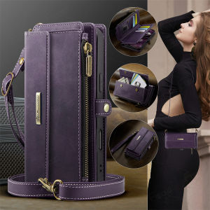 Crossbody Zipper Leather Multicolor Card Wallet Bag Case For iPhone 11 12 13 14 15 16 Pro Max Flip Cover