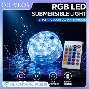 Aquarium Led Light Rgb Remote Control Ip68 Waterproof Submersible Suction Cup Smd5050 For Fish Tank Night Mood Decor