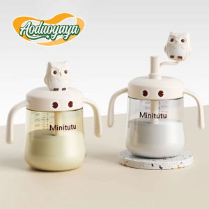 Aoduoyaya Baby Training Cup 320ml Kid Milk Cup Prevent Choking Baby Straw Water Bottle
