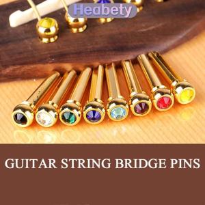 Heabety 1pcs Acoustic Guitar chuỗi cầu pins đầy màu sắc đồng thau Endpin thay thế