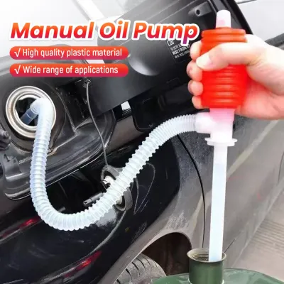 Manual Oil Pump Syphon Tube Hand Fuel Pump Plastic Oil Suction Pipe