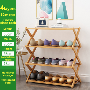 Banboo Shoe Rack Organizer 4/5/6 Layers Banboo Shoe Rack Solid Wood Organizer Wooden Storage Shelves Stand Shelf
