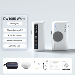 Wireless Lavalier Microphone 7RYMS iRay DW10 with Charging Case Bluetooth 5.3 DSP Denoise Reverb Mini Lapel Mic for iPhone Android Camera GoPro Live Streaming Vlogging Official Original
