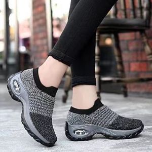Womens Slip - On Mesh Athletic Shoes with Air Cushion Sole - Comfortable & Breathable for Daily Wear and Light Workouts