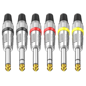 Metal Connector 6.35mm Male Adapter With Contacts Secure Screw Lock Design For Event Broadcasting