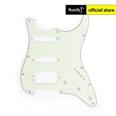Musiclily Pro 11-รูวงกลมมุม HSS ปิ๊กการ์ดทรง Strat กีตาร์สำหรับ USA/Mexican Stratocaster 3-สกรู Humbucking กระบะเปิดติดตั้ง