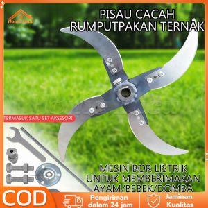 Pisau Penggiling Multifungsi Baja Karbon Untuk Mesin Cacah Rumput/Sayuran/Labu Pakan Ternak Ayam Entok Cocok Dinamo & Bor