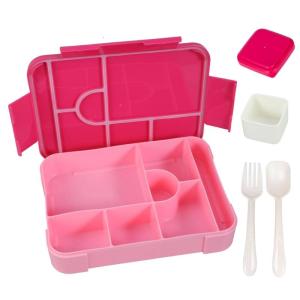 Stackable Plastic Lunch Box with Multiple Compartments Microwave Safe Bentos Container for Students Children School Meal Preparation