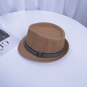 166 หมวกไมเคิล ปีกสั้น สายคาดลายทาง หมวกผู้ชาย หมวกแจ๊ส สินค้าพร้อมส่งจากไทย