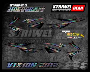 Stiker Striping Hologram Standar Yamaha Vixion Old 2012