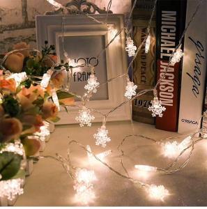 Snowflake Fairy String Lights White Light Christmas Decorations Xmas Snowflake LED Light for Christmas Tree Home Window Bedroom Indoor Holiday Party Decor Navidad Parol Christmas Lights Decor Gift