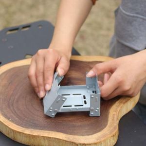 OOG Foldable Solid Fuel Stove Set Compact Ultralight Mini Folding Stove Folding Burner Portable Camping Stove Backpacking