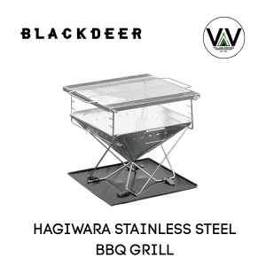 BLACKDEER Hagiwara Burner Stainless Steel BBQ Camping Grill | Food Grade SUS304 | Adjustable Height | Portable