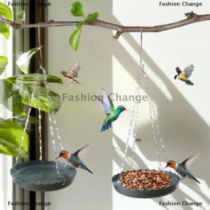 [COD] Fashion Change Hanging Bird Feeder Adjustable Chain Hanging Parrot Feeder Small Birds Food Tray For Patio Balcony Tree Outside Bird Supplies