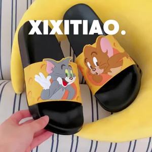XIXITIAO Indoor slippers Tom and Jerry couples indoor and outdoor slippers summer home and outdoor slippers cat and mouse slippers