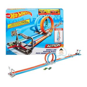 Hot Wheels Double Loop Dash Trackset ชุดรางHotwheel รางตีรังกา รางชุดใหญ่ ราง รางยาว 14ฟุต GFH85 #