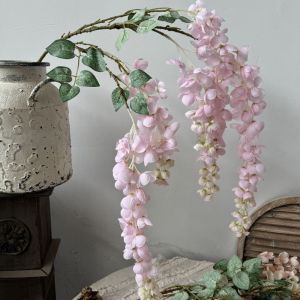 LUZMAR Purple Artificial Wisteria Flowers Bushy Vine 6 Forks Artificial Faux Plants Vine Decorative Fake Flower String Wedding Decoration