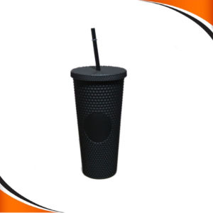 LUCKY KITCHEN HOME 2in1 Tumbler reusable straw cup frosted durian series diamond studded cup