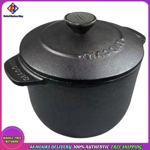Vodool Iron Rice Cooker Thickened Rice Stewpot Induction Compatible Dutch Oven Multi-Function Rice Casserole for Rice Soup