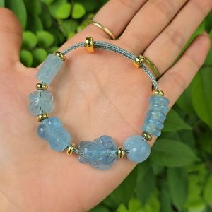 Vòng cáp lu thống ngũ điếu cỏ 4 lá hồ ly tỳ hưu túi tiền Aquaa cho mệnh Thủy và Mộc - Phong Thủy TUDO