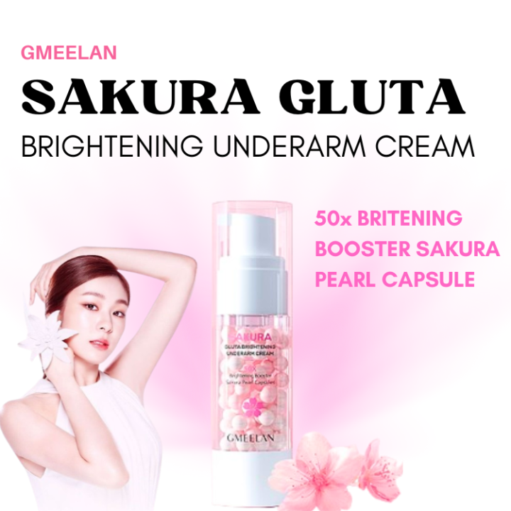 GMEELAN Sakura Underarm Whitening Cream Glutathione 30g 5X Ceramide Body  Lotion Pearl Moisturizer