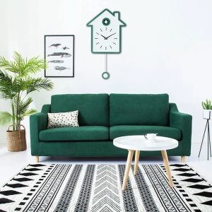 Wooden Cuckoo Clock Bird Brief Modern Chiming Clock Children Kids Decorations Home Ornaments Living Room Wall Alarm Clock