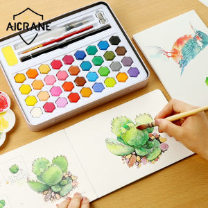AICRANE Professional 300gms 12แผ่นภาพวาด Tutorial กระดาษลงสีน้ำทาสีที่ละลายน้ำได้หนังสือร่างสำหรับศิลปินนักเรียน