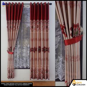 Gorden Jendela Pintu Blackout Motif Printing Bunga Tulip Desain Simple Premium Model Smokering
