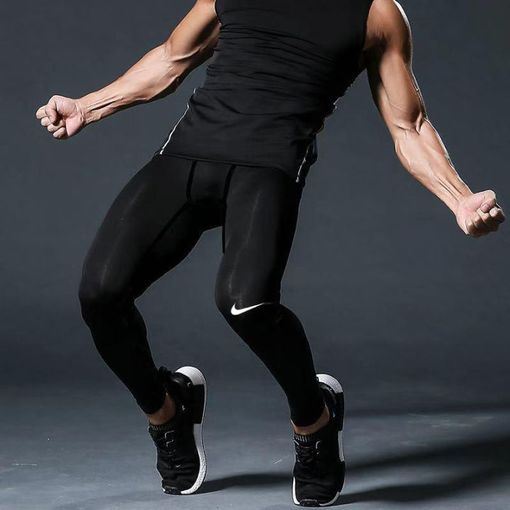 keeping wears】9808 Compression Tights Pants Cool-Dry Sports Tights Pants  Baselayer Running Leggings Gym Men