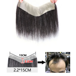 TOPQSC Miếng Dán Tóc Giả Chân Tóc Miếng Thay Thế Liền Mạch Trán Cho Nam Tóc Mái Che Trán Hình Chữ M Vô Hình