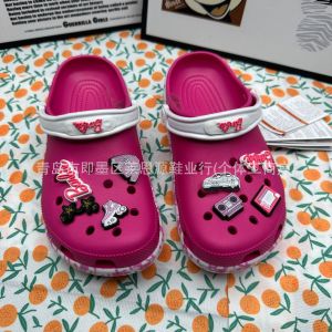 crocs Cartoon Barbie parent-child style clogs for older children girls and toddlers soft-soled closed-toe beach sandals