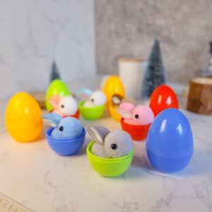 SKJK STUDIO 16PCS Đầy màu sắc Trứng ngạc nhiên ngày Phục Sinh Phim hoạt hình Chúc mừng lễ Phục Sinh Trứng thỏ Phục Sinh Đồ trang trí hình thỏ trứng Trang trí Trứng Nhựa Nhiều Màu Sắc Bữa tiệc Phục Sinh