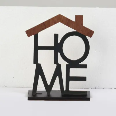Beautifullife LOVE HOME Desktop Decoration with Wooden Base Home Office Living Room Table Centerpiece Hollow English Letter Ornament Christmas Gift Free Standing Cutout Home Word Decorative Home Table Sign for Home Decor