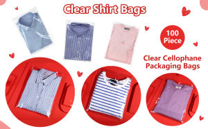 100Pcs OPP Transparent Rectangular Plastic Self-adhesive Bags Clothes Jewelry T-Shirt Packaging Resealable Gift Packaging Bag 20 x 35CM / 25 x 35CM / 30 x 40CM Packing Supplies