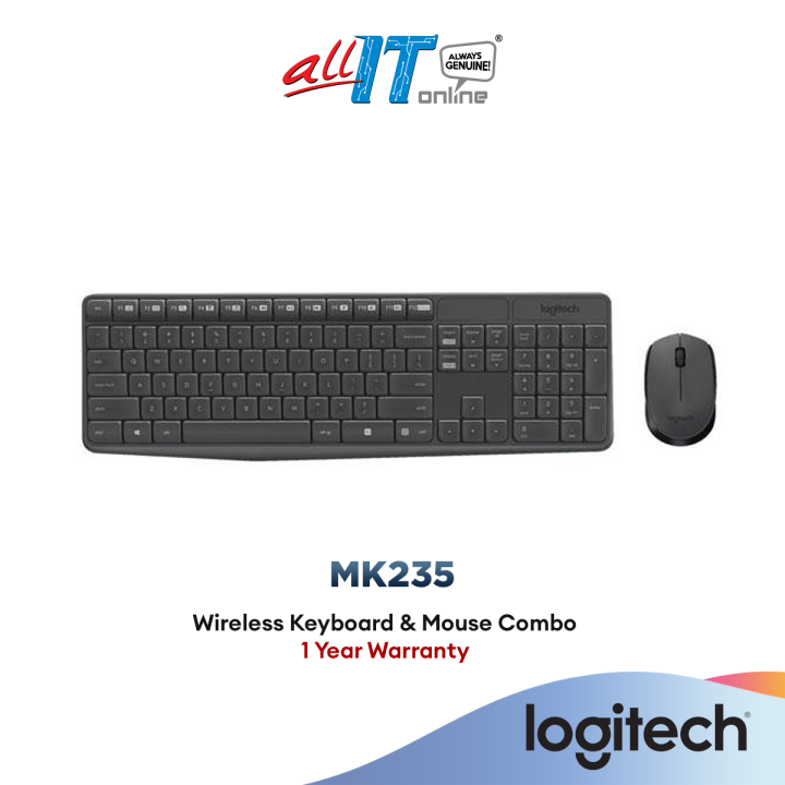 Logitech MK235 Wireless Keyboard and Mouse Combo 2.4 GHz With USB ...