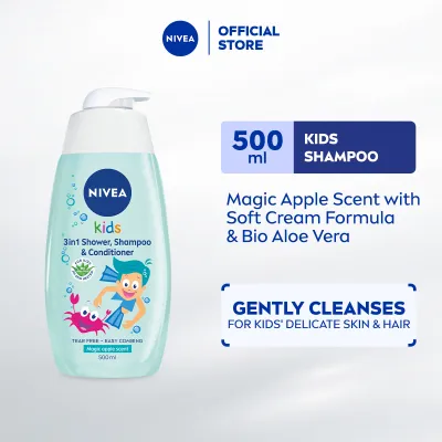 NIVEA 3 in 1 Baby Shampoo & Bath Magic Apple 500ml / Kids Shampoo / Kids Body Wash / Syampu Budak