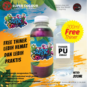 Cat Bunglon 500ml tiga warna Merah Biru Ungu SUPER COLOUR Bergaransi GRATIS TINER PU