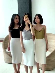 Midi Skirt Rok Span Midi Korean Style
