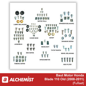 Baut Honda Blade 110 Old Fullset / Baud Honda Blade 110 Old Satu Set