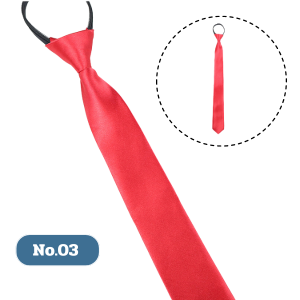 LAZY TIE เนคไทด์รูดซิบแบบเงาสีพื้น กว้าง 5 ซม.