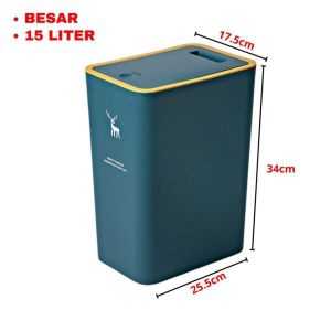 Tempat Sampah Tertutup Kamar Tidur Minimalis Klik Otomatis Outdoor Tong Kotak Ruang Tamu Dapur