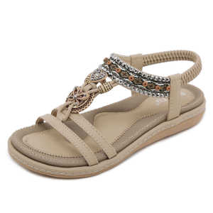 Lightweight and Comfortable Flat Sandals Womens Elastic Bands Versatile Fashion Trend Sandals