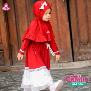 Qonita Kids - Camila Set Seri 1 (0 - 10th) Gamis Set Hijab Baju Anak Perempuan dan Bayi New Born usia 0 1 2 3 4 5 6 7 8 9 10 tahun bahan Jersey adem nyaman premium lebaran couple kakak adik shahia servantina arumi set Kids
