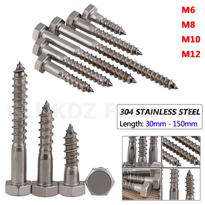 M6 M8 M10 M12 External Hex Hexagon Head Self Tapping Wood Screw Coach Screw Lag Bolt 30mm to